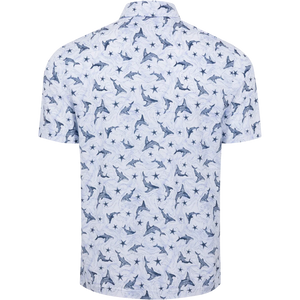 Men's Galaxy Shark Golf Polo - White