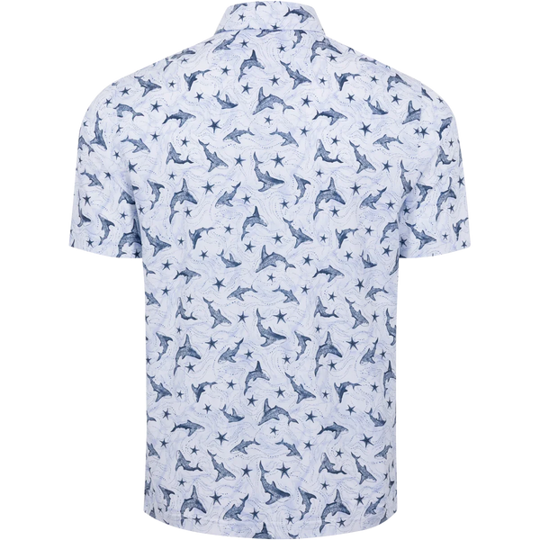 Men's Galaxy Shark Golf Polo - White