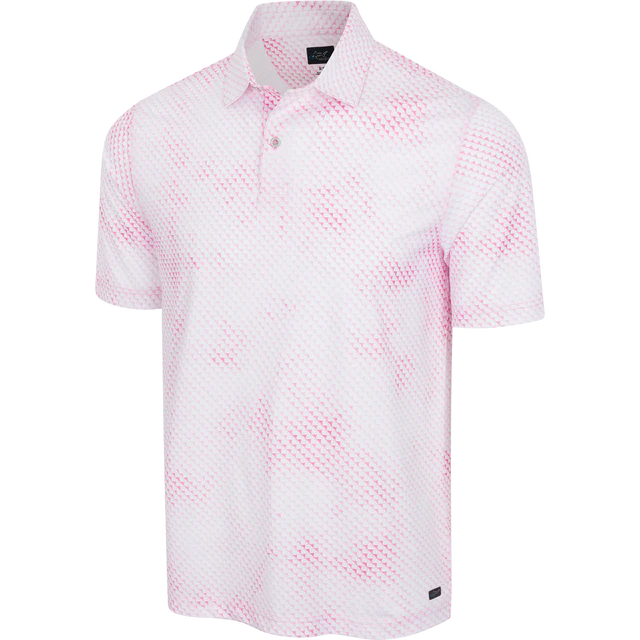Digital Fin Ultra-Stretch Polo - White/Pink