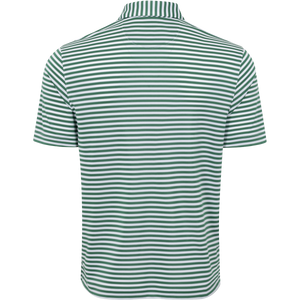 ML75 Recycled Microlux Yarn-Dye Stripe Golf Polo - Birdie Green/White
