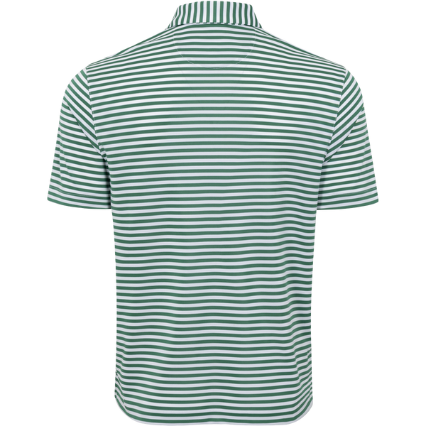 ML75 Recycled Microlux Yarn-Dye Stripe Golf Polo - Birdie Green/White
