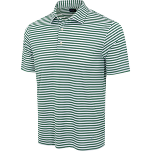 ML75 Recycled Microlux Yarn-Dye Stripe Golf Polo - Birdie Green/White