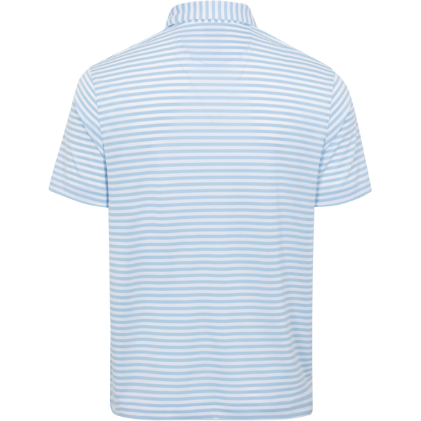 ML75 Recycled Microlux Yarn-Dye Stripe Golf Polo - Blue Heather
