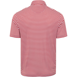 ML75 Recycled Microlux Yarn-Dye Stripe Golf Polo - Red Heather