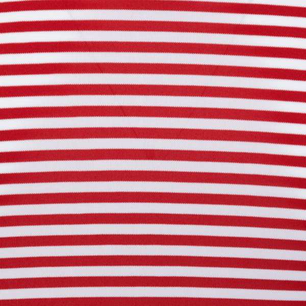ML75 Recycled Microlux Yarn-Dye Stripe Golf Polo - Red Heather