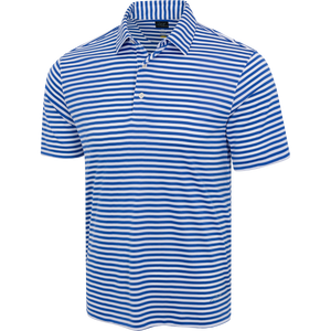 ML75 Recycled Microlux Yarn-Dye Stripe Golf Polo - DP White