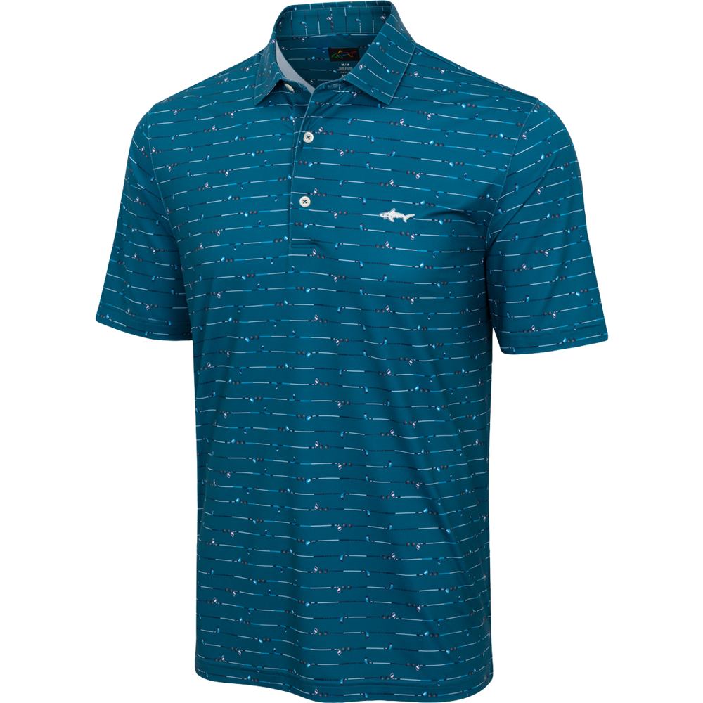 Men's ML75 Golf Iron Printed Polo - Vivid Teal