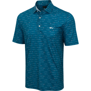 Men's ML75 Golf Iron Printed Polo - Vivid Teal