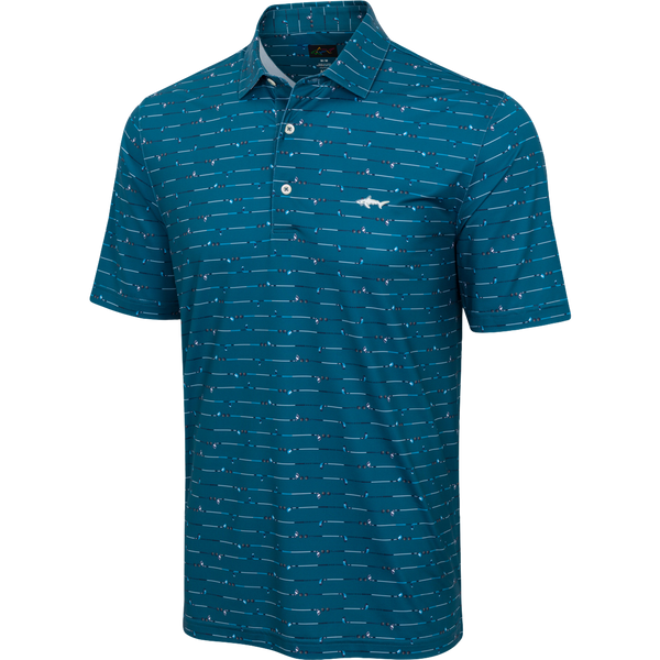 Men's ML75 Golf Iron Printed Polo - Vivid Teal