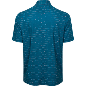 Men's ML75 Golf Iron Printed Polo - Vivid Teal