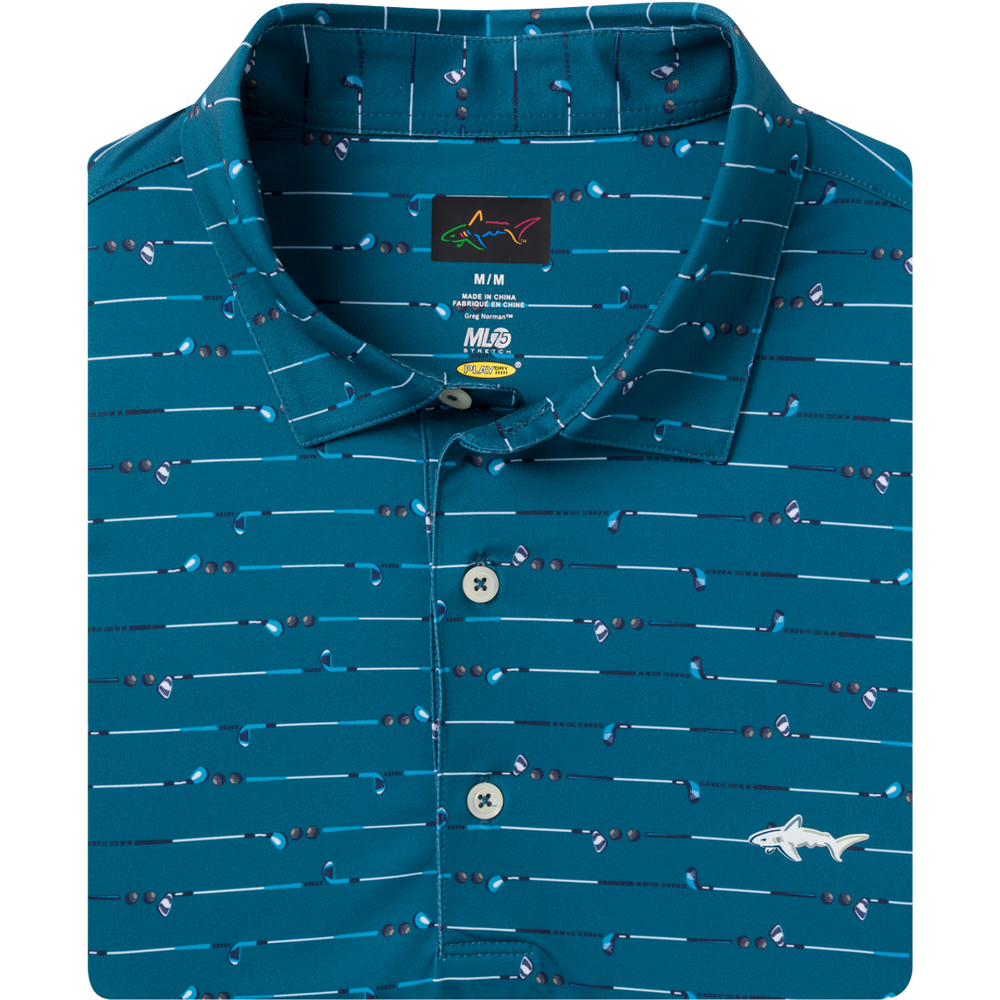 Men's ML75 Golf Iron Printed Polo - Vivid Teal