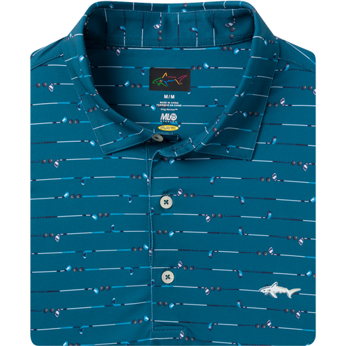 Men's ML75 Golf Iron Printed Polo - Vivid Teal