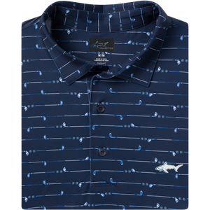 Men's ML75 Golf Iron Printed Polo - Navy