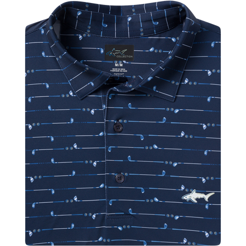 Men's ML75 Golf Iron Printed Polo - Navy