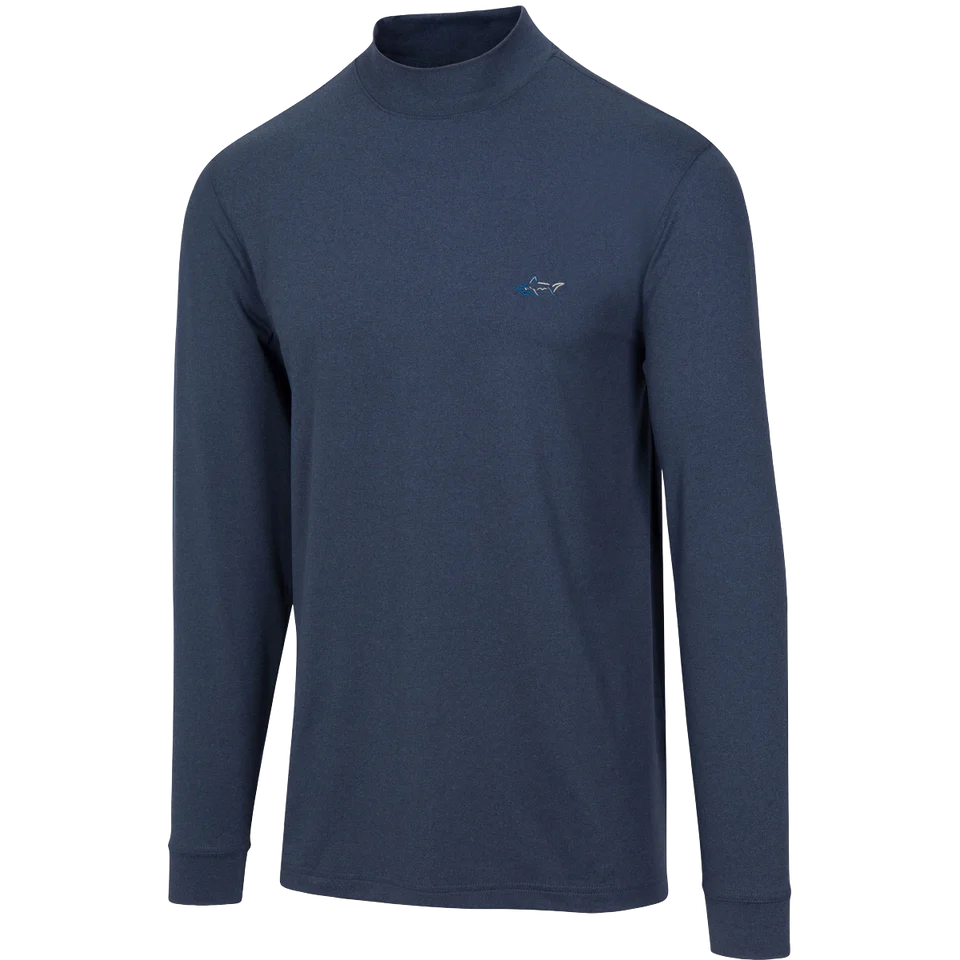 Signature Shark Long Sleeve Mock - Navy