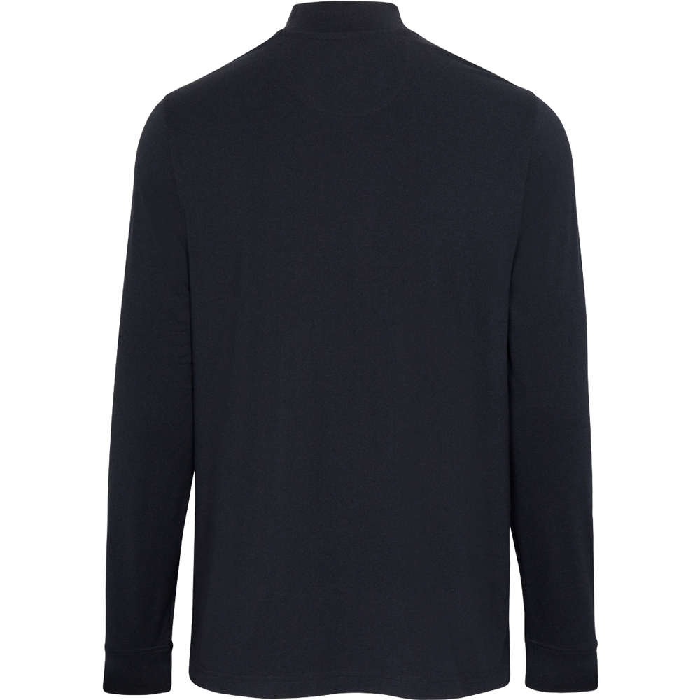 Signature Shark Long Sleeve Mock Neck Golf T-Shirt - True Black