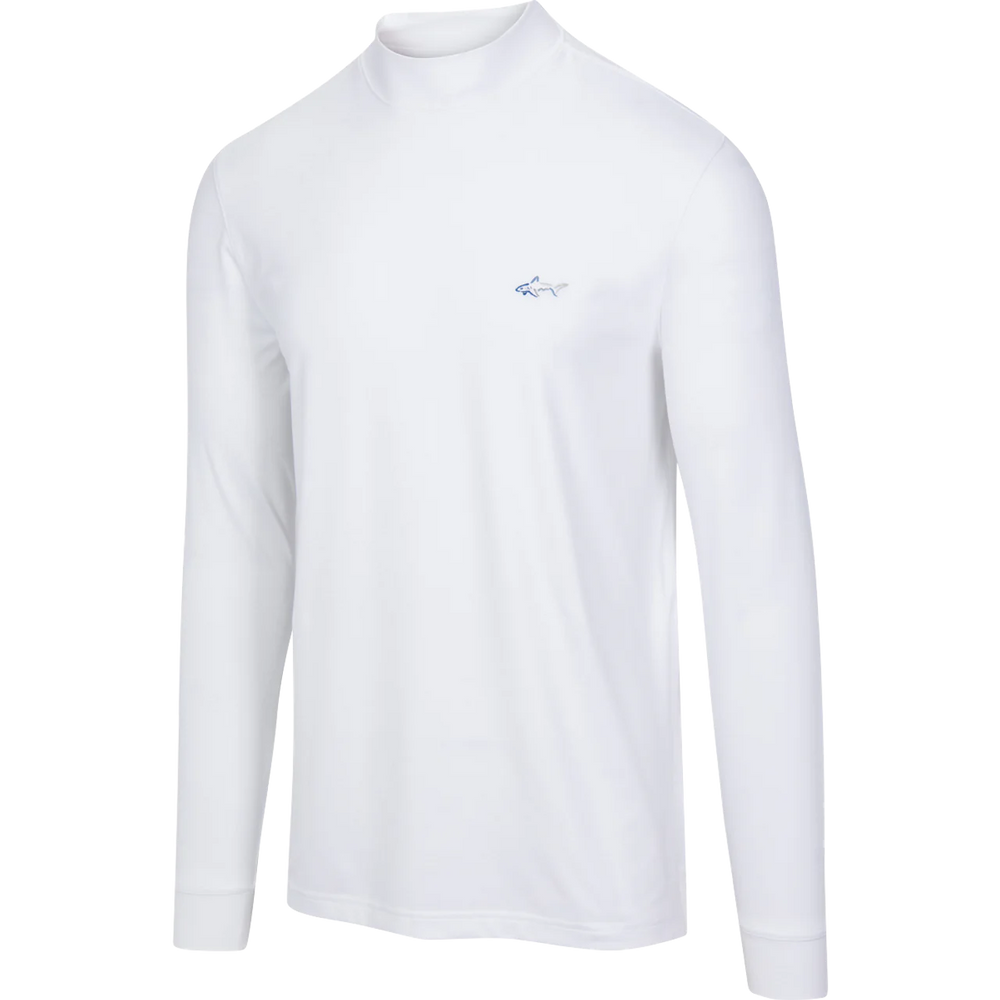 Signature Shark Long Sleeve Mock - White