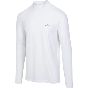 Signature Shark Long Sleeve Mock - White
