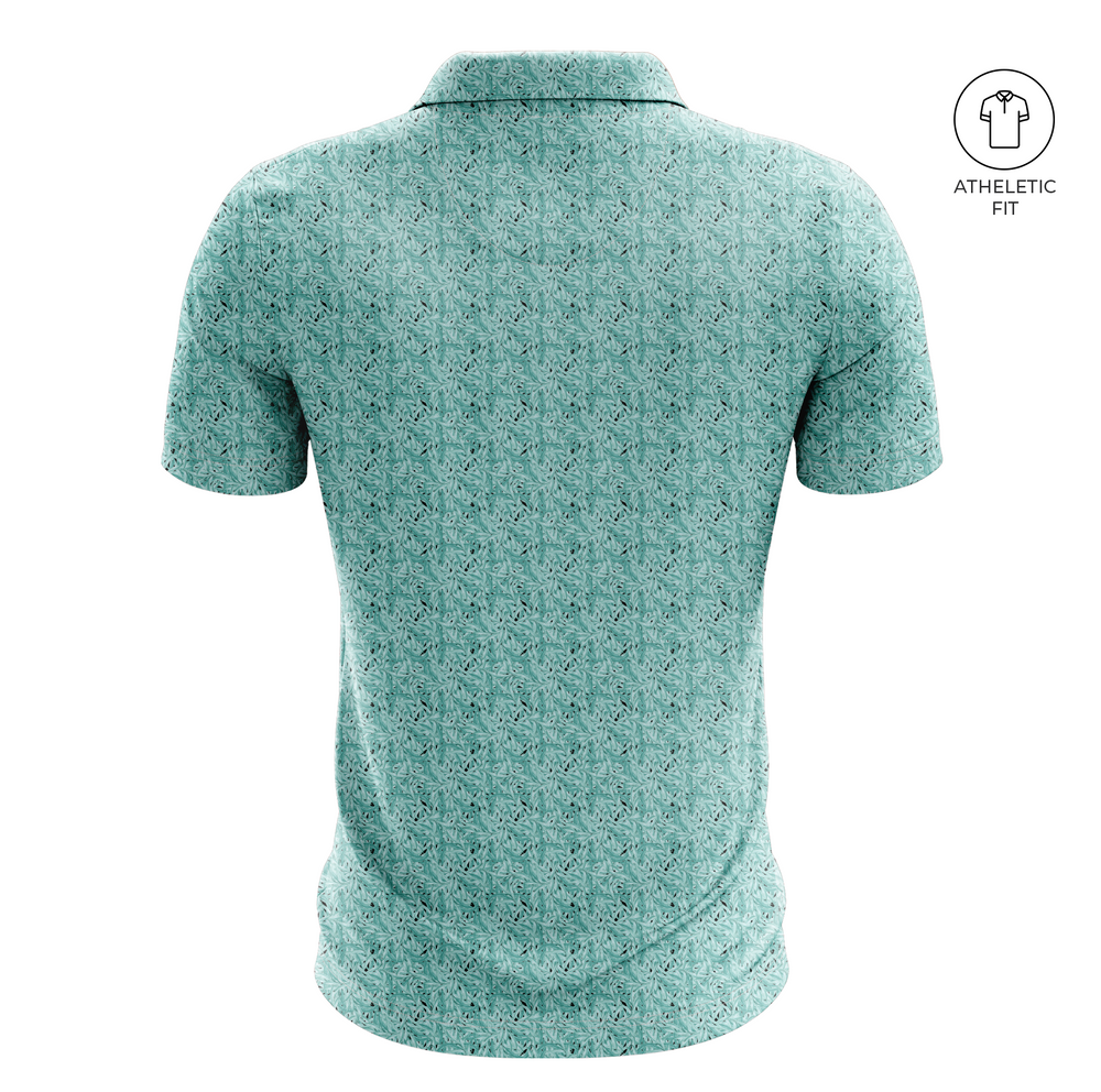Men's Mint Fairway Golf Athletic Fit Golf Polo