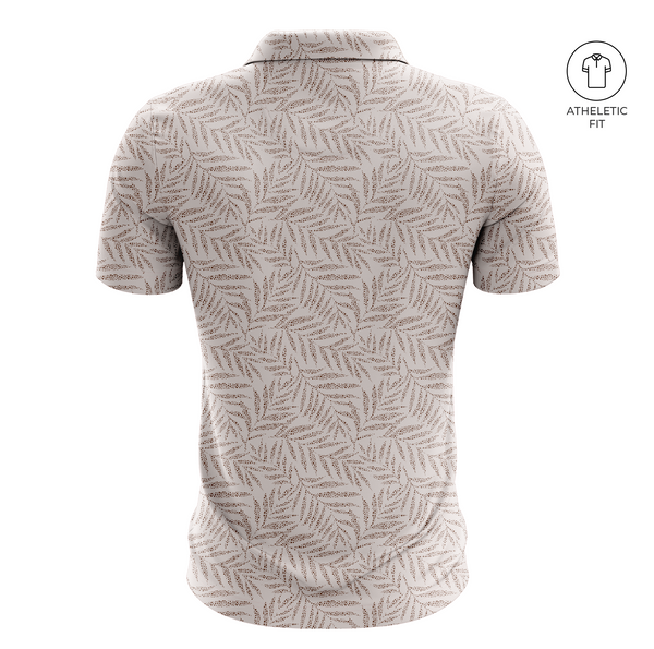 Men's Desert Palm Print Golf Athletic Fit Golf Polo