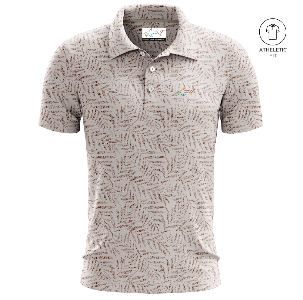 Men's Desert Palm Print Golf Athletic Fit Golf Polo