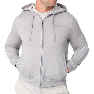 Shark Full-Zip Fleece Golf Hoodie - Sterling-Heather
