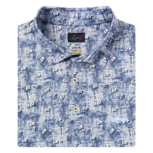 Men's Ventilated Golf Flag Polo - Colony Blue