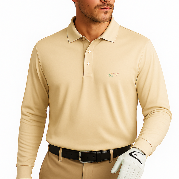 Long Sleeve Solid Pique Golf Polo