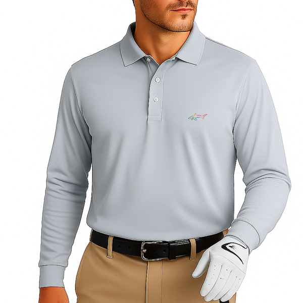 Long Sleeve Solid Pique Golf Polo