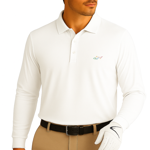 Long Sleeve Solid Pique Golf Polo