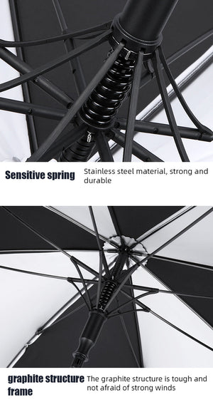 Automatic Grip Double Canopy Golf Umbrella - Black