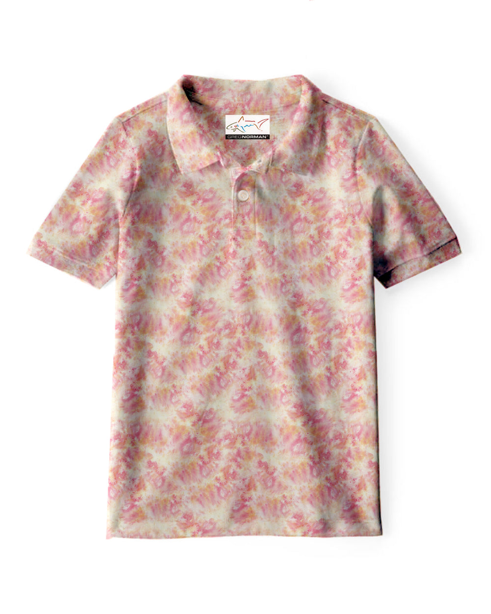 Junior's GNKP022 Stretchable Golf Polo - Orange Abstract