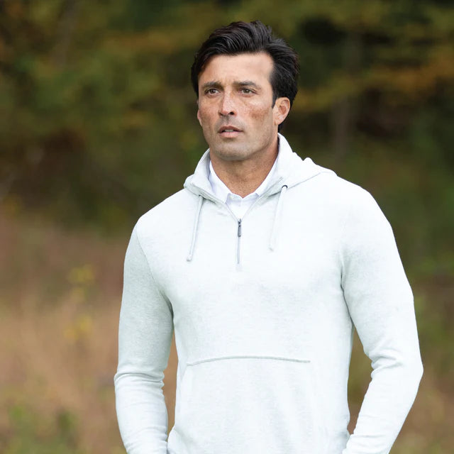 Lab Quarter Zip Golf Hoodie - Shark Grey Htr