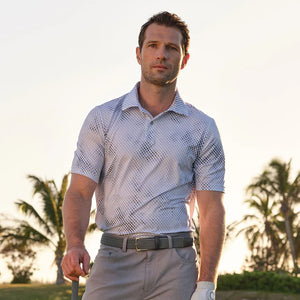 Digital Fin Ultra-Stretch Polo - White/Trpc Navy