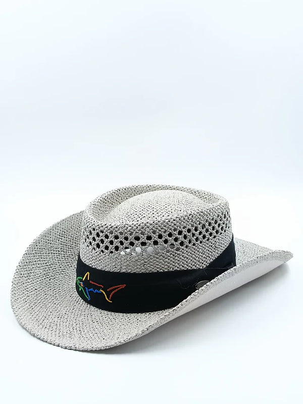 Signature Straw Hat - Grey