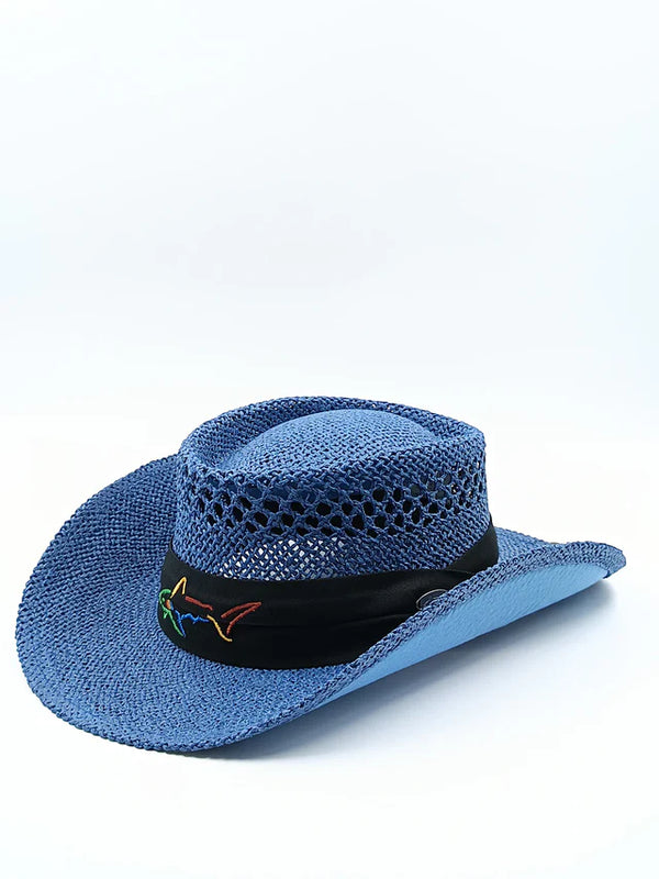 Signature Straw Hat - Navy