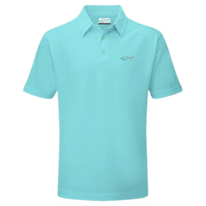 Junior's Stretchable Solid Golf Polo - Aqua
