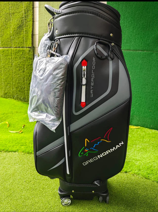 Golf Premium Waterproof Fabric Golf Bag With Wheels with Hardcase on Top - Violet Sky