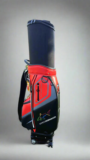 Golf Premium Waterproof Fabric Golf Bag With Wheels with Hardcase on Top - Red