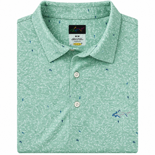 Men's ML75 Mini Shark Golf Polo - Ice Mint