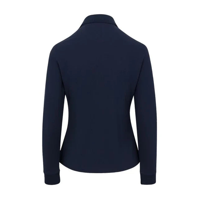 Women's Long Sleeve Classic Pique Polo T-Shirt - Navy