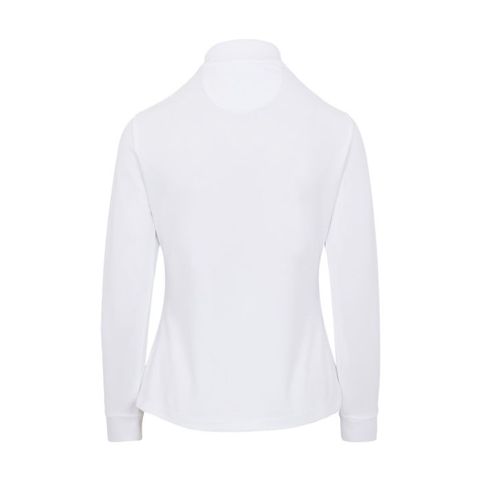 Women's Long Sleeve Classic Pique Polo T-Shirt - White