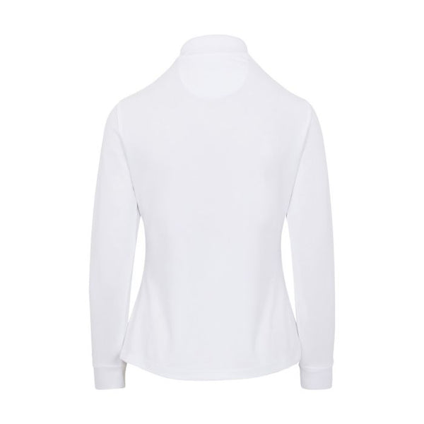 Women's Long Sleeve Classic Pique Polo T-Shirt - White