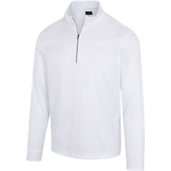 Clubhouse 1/4 Zip White Golf Pullover – Athletic Fit, Moisture-Wicking Comfort