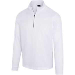 Clubhouse 1/4 Zip White Golf Pullover – Athletic Fit, Moisture-Wicking Comfort