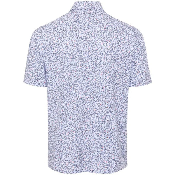 ML75 Stretch Ocean Floral Golf Polo - White