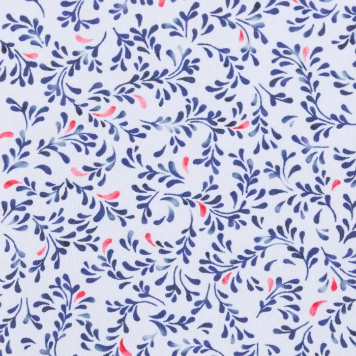 ML75 Stretch Ocean Floral Golf Polo - White