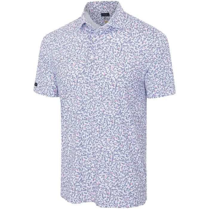 ML75 Stretch Ocean Floral Golf Polo - White