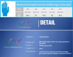 Greg Norman Men’s Compression-Fit Golf Gloves - Pack of 2(left Hand)