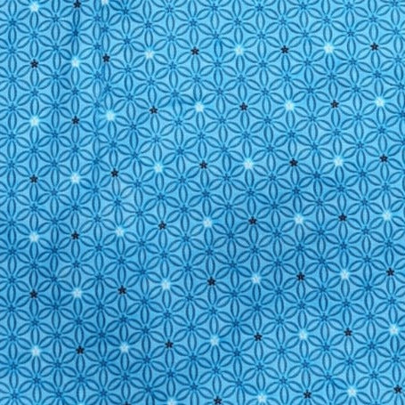 ML75 Turquoise Blue Geometric Polo